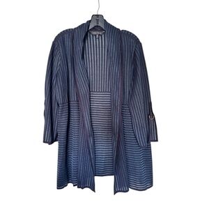 Ming Wang Navy and Teal Knit Jacket, NWT